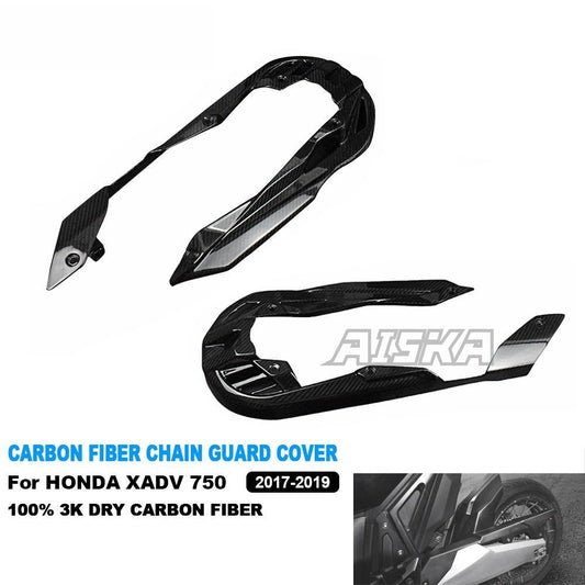 AISKA 3K Full Dry Carbon Fiber Motorcycle Accessories Rear Chain Guard Protector Cover for Honda XADV 750 2017 2018 2019