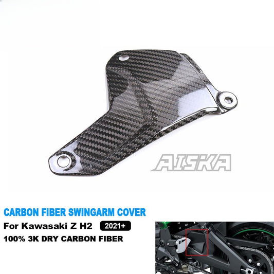 AISKA100% Pure Full 3K Dry Carbon Fiber Motorcycle Swingarm Cover Fairing Kits for Kawasaki Z H2 2021 2022 2023 2024