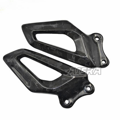 AISKA 3K 3*3 Twill Weave Gloss Motorcycle Carbon Fiber Foot Peg Cover Heel Guards for BMW S1000RR 2019-2025