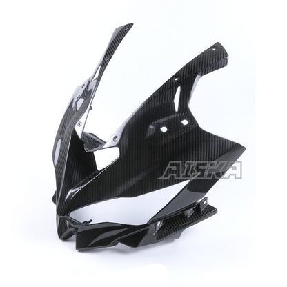 AISKA 3K Dry Carbon Fiber Front Headlight Fairing for Kawasaki Ninja ZX-25R 2020-2024 Motorcycle Accessories
