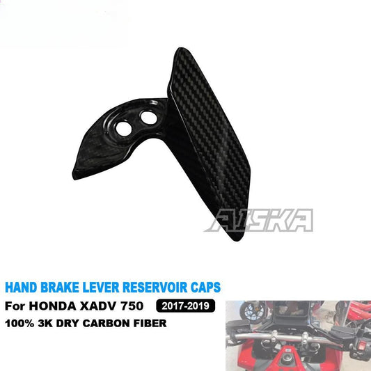 AISKA 3K Full Dry Carbon Fiber Motorcycle Accessories Hand Brake Lever Reservoir Cap Cover for Honda XADV 750 2017 2018 2019