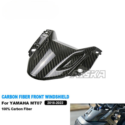 AISKA Motorcycle Carbon Fiber Front Windshield Wind Deflector Windscreen Cover Protector for Yamaha MT07 FZ07 2018-2022