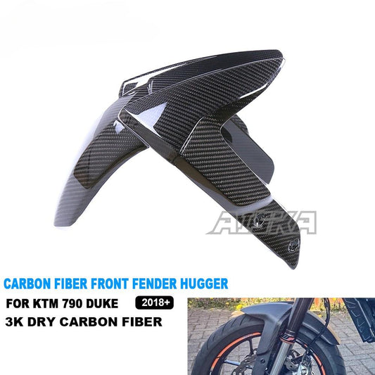 AISKA 790 890 Duke 3K Dry Carbon Fiber Motorcycle Front Fender Splash Mudguard Hugger for KTM 790 890 Duke 2018-2024
