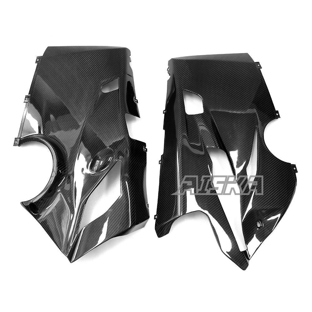 Carbon Fiber Motorcycle Belly Pan Side Panel Fairings Cowl Gloss 100% Twill Weave for Ducati Panigale V4 / V4S /V4R 2018-2021