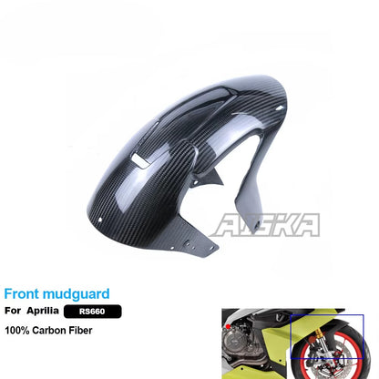 AISKA 3K Twill Weave Carbon Fiber Motorcycle Body Accessories Front Mudguard for Aprilia RS660 2021+