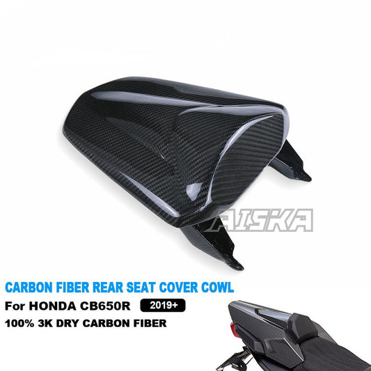 AISKA Motorcycle 3K Dry Carbon Fiber Rear Seat Cowl Pillion Passenger Cowl Seat Cover Fairing for Honda CB650R CBR650R 2019+