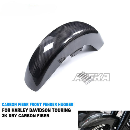 AISKA Dry Carbon Fiber Motorcycle Front Fender Hugger for Harley Davidson Touring Street Glide Road King Road Glide 2014-2024