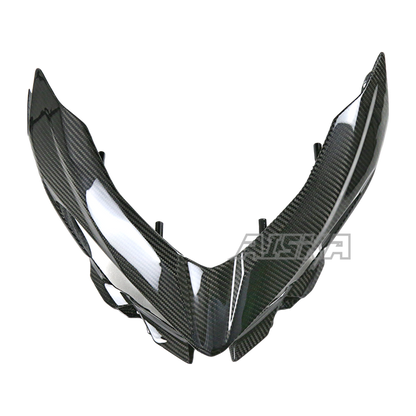 AISKA 100% 3K Dry Carbon Fiber Motorcycle Accessories Front Nose Headlight Cover Fairing for Kawasaki Ninja 400 2018-2024