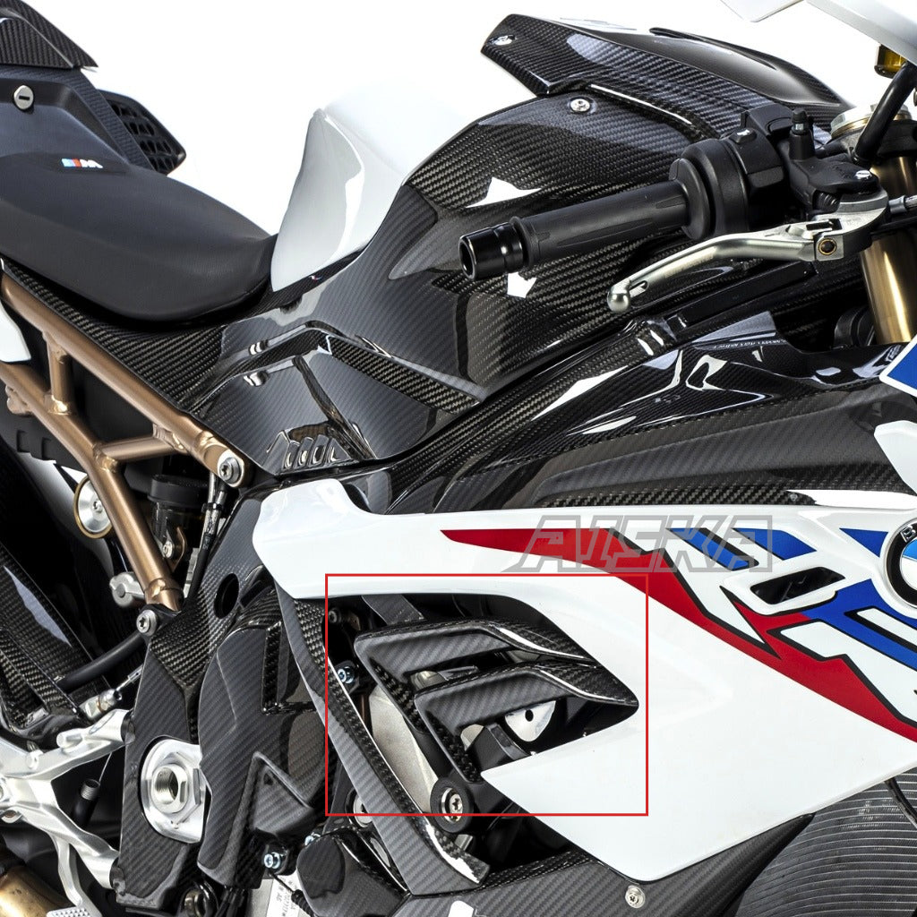 AISKA 100% Dry Carbon Fiber Small Body Side Panel Motorcycle Carbon Fiber Side Panel for BMW S1000RR 2019-2022