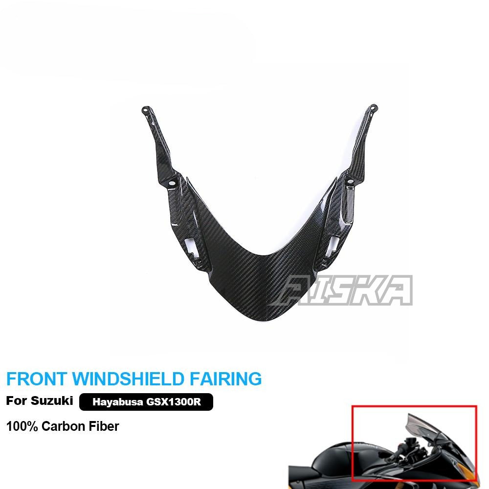 AISKA 100% 3K Carbon Fiber Front Windshield Fairing Accessories for Suzuki GSX1300 R Hayabusa 2021-2025 Motorcycle Fairing
