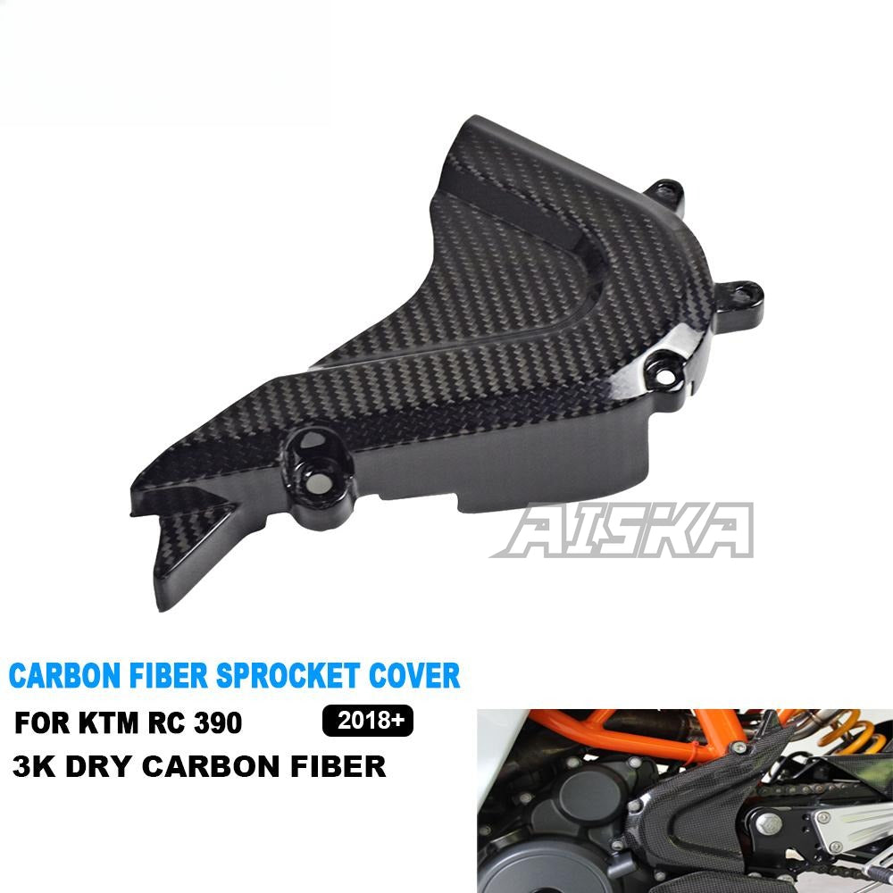 AISKA RC390 3K Dry Carbon Fiber Fairing Motorcycle Sprocket Cover for KTM RC 390 2018 2019 20220 2021 2022 2023 2024