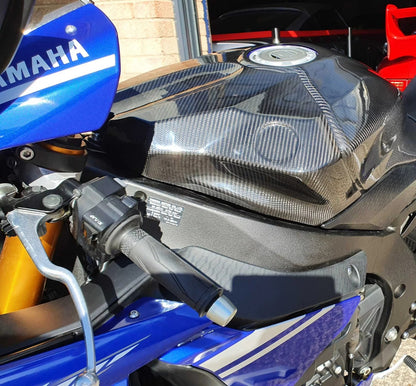 AISKA Tank Cover Motorcycle Carbon Fiber Gas Tank Front Airbox Cover Fairing Cowl for Yamaha R1 R1M 2020-2025