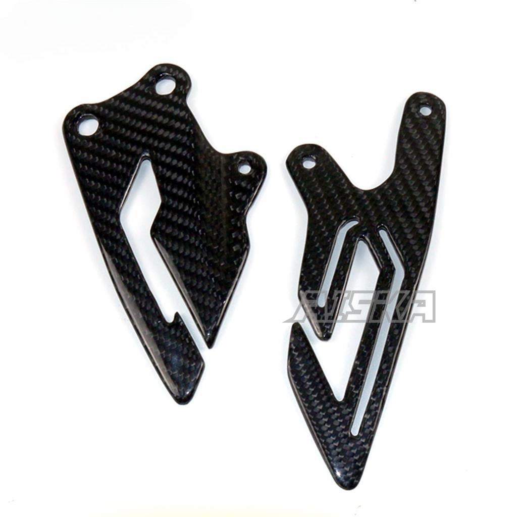 AISKA 100% Dry Full Carbon Fiber Motorcycle Rearset Heel Guards Plates for Yamaha R1 R1M 2015-2019