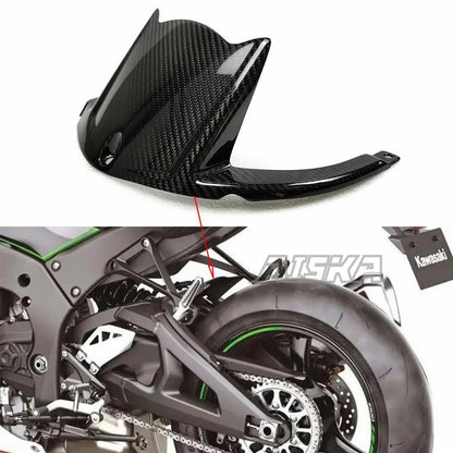 AISKA 3K Dry Carbon Fiber Motorcycle Accessories Rear Wheel Fender Hugger Mudguard for Kawasaki Ninja ZX10R ZX-10R 2016-2020