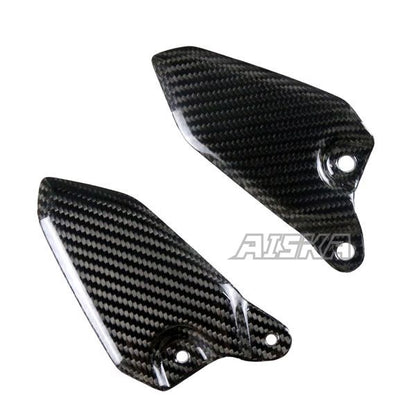 AISKA 3K Dry Carbon Fiber Motorcycle Rear Footrest Wing Protector Rearset Heel Plate Guards for Kawasaki Z900RS 2018-2024