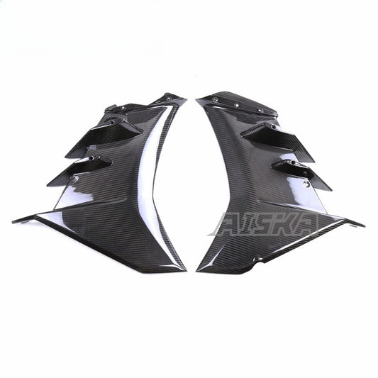 AISKA 3K 3*3 Carbon Fiber Motorcycle Accessories Front Headlight Fairing Lower Cover Frame Fairing for Aprilia RSV4  2021+