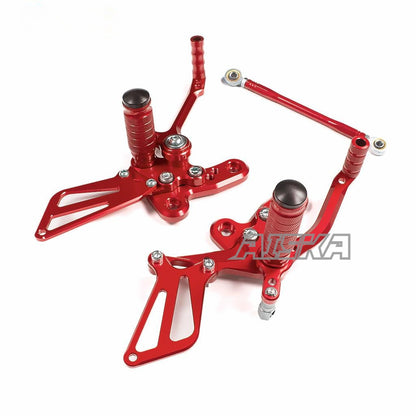 AISKA CNC Aluminum Footpeg Rearset Motorcycle Driver Adjustable Footrest Rearset for Suzuki Hayabusa GSXR1300R Gen3 2021-2025