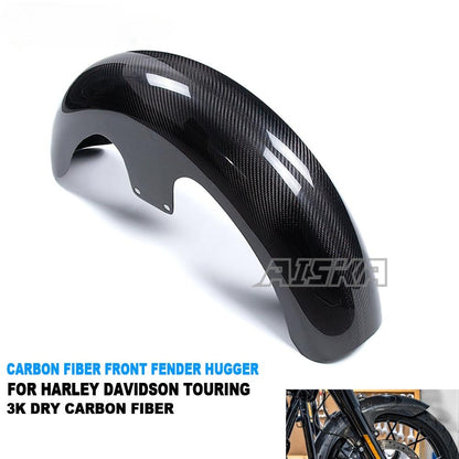 AISKA 23" Dry Carbon Fiber Motorcycle Front Fender for Harley Davidson Touring Street Glide Road Glide Road King Custom Baggers