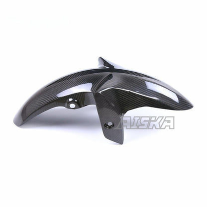 AISKA Twill Weave Carbon Fiber Fender Motorcycle Front Wheel Hugger Fender Mudguard for Yamaha YZF R3 2015 2016 2017 2018