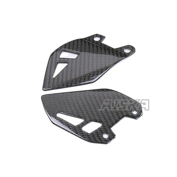 AISKA Dry Carbon Fiber Motorcycle Rear Footrest Wing Plate Rearset Protector Heel Guards for Kawasaki Z H2 2021 2022 2023 2024