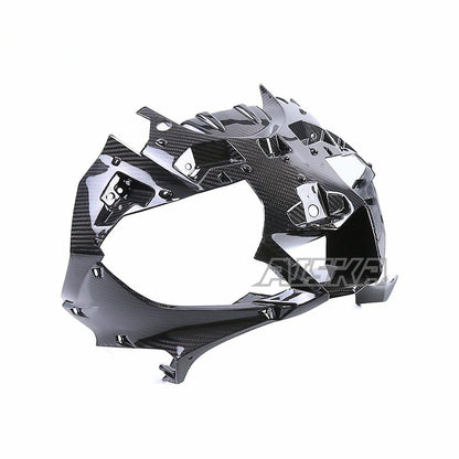 AISKA 100% Dry Carbon Fiber R3 Fairing Motorcycle Front Nose Upper Headlight Fairing for Yamaha R3 2022 2023 2024