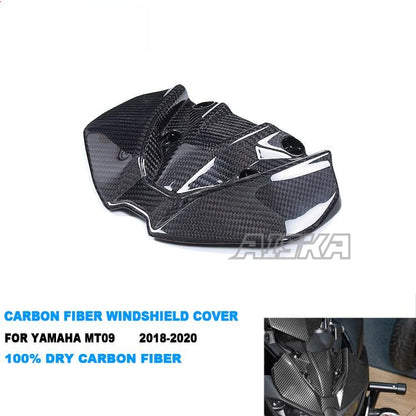 AISKA 100% 3K Pure Carbon Fiber Motorcycle Headlight Fairing Windshield Cover for Yamaha MT09 FZ09 MT-09 SP 2018-2020