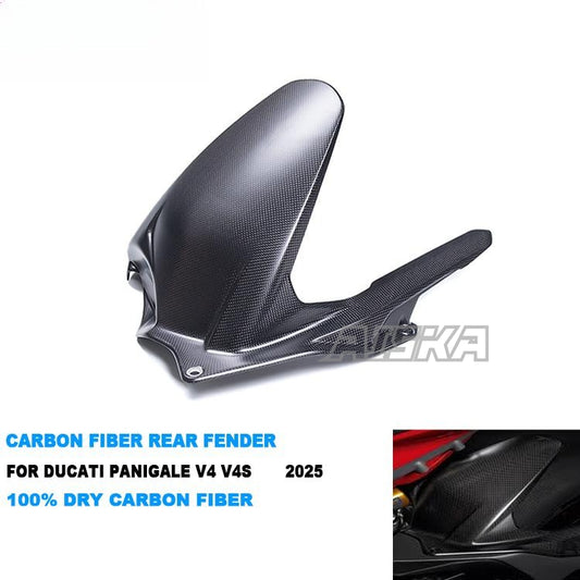 AISKA New Arrival 100% 3K Dry Carbon Fiber Motorcycle Rear Fender Hugger Mudguard for DUCATI Panigale V4 V4S 2025