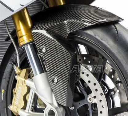AISKA Twill Weave Glossy 3K Carbon Fiber Fender Motorcycle Front Wheel Mudguard Hugger for BMW S1000RR 2015-2018