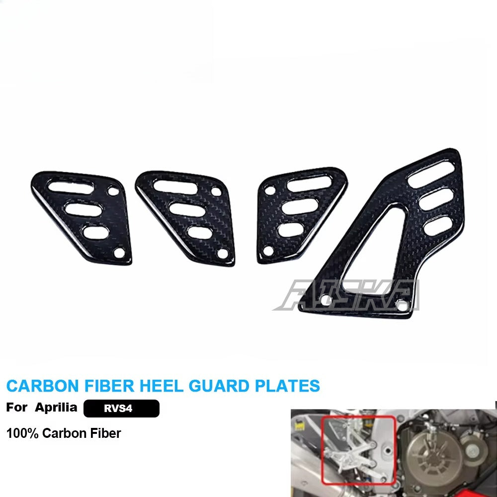 AISKA 100% 3K Pure All Dry Carbon Fiber Motorcycle Body Accessories Heel Guard Plates Fairing for Aprilia RSV4 Tuono V4 2021+
