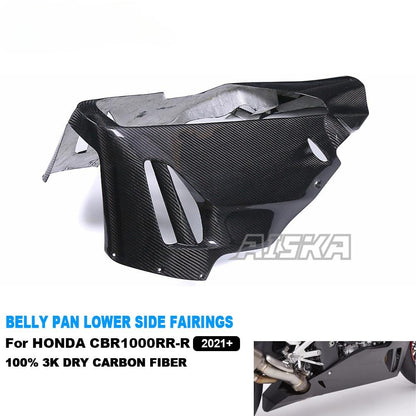 AISKA Carbon Fiber Motorcycle Engine Side Panels Fairing Belly Pan Lower Side Fairings for Honda CBR1000RR-R 2021 2022 2023 2024