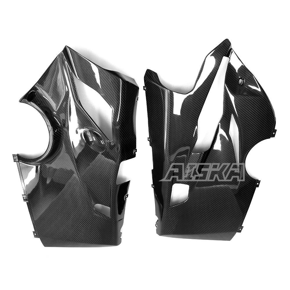 Carbon Fiber Motorcycle Belly Pan Side Panel Fairings Cowl Gloss 100% Twill Weave for Ducati Panigale V4 / V4S /V4R 2018-2021