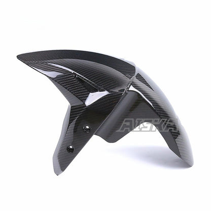 AISKA 100% Dry Carbon Fiber R3 Fender Motorcycle Front Fender Splash Hugger Mudguard for Yamaha YZF-R3 YZF R3 2022 2023 2024