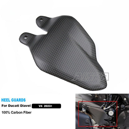 AISKA  Wholesale 3K 3*3 Real Dry Carbon Fiber Motorcycle Heel Guards for Ducati Diavel  V4  2023