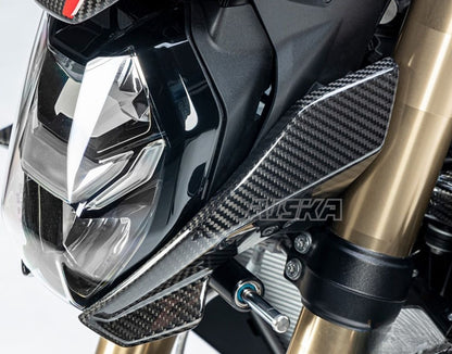 AISKA S1000R Accessories 100% 3K Dry Carbon Fiber Motorcycle Front Headlight Side Fairing for BMW S1000R M1000R 2021 2022 2023 2024
