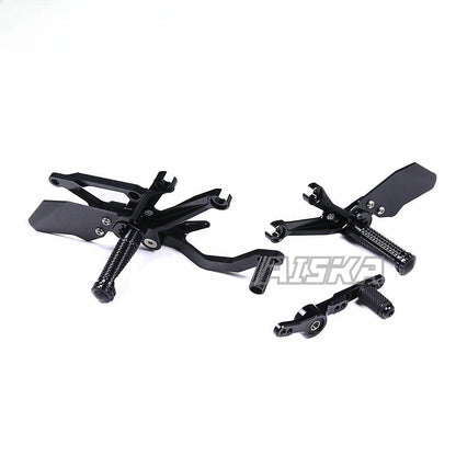 AISKA CNC Aluminum Alloy Motorcycle Racing Footpeg Footrest Rear Pedal Rearset for Yamaha YZF R7 2022 2023 2024