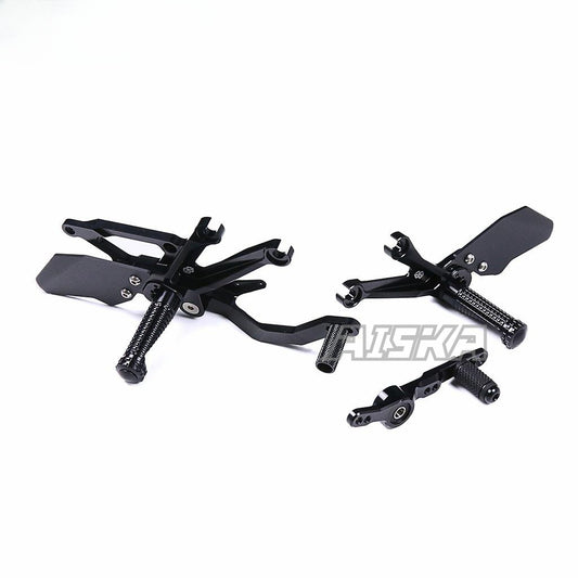 AISKA CNC Aluminum Alloy Motorcycle Racing Footpeg Footrest Rear Pedal Rearset for Yamaha YZF R7 2022 2023 2024