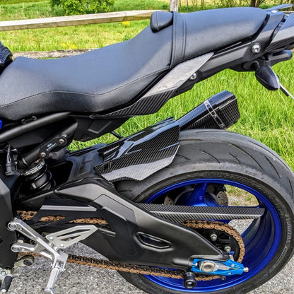 AISKA 3K Dry Carbon Fiber Motorcycle Rear Wheel Fender Hugger Mudguard for Yamaha MT10 FZ10 2016-2024