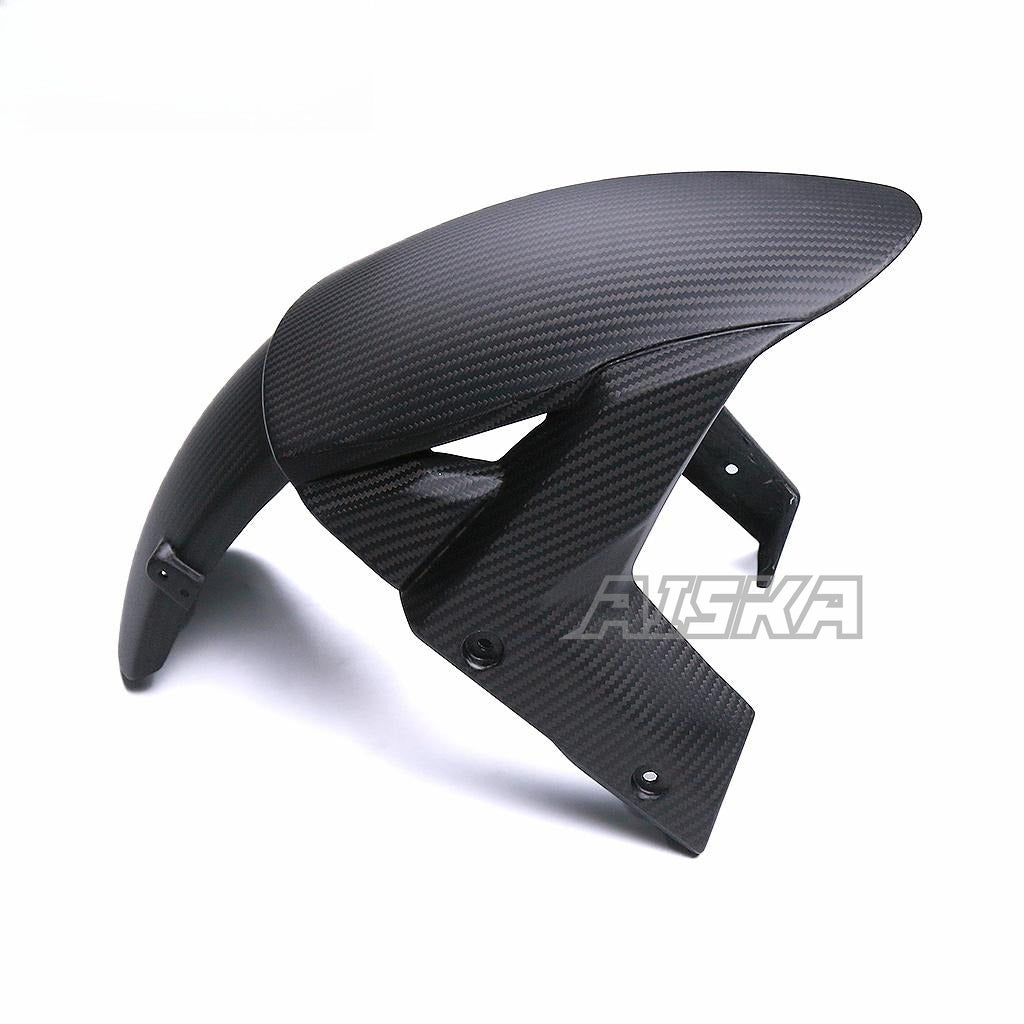 AISKA 3K Dry Carbon Fiber Motorcycle Accessories Front Wheel Fender Hugger Mudguard for Kawasaki ZX10R ZX-10R 2016-2020
