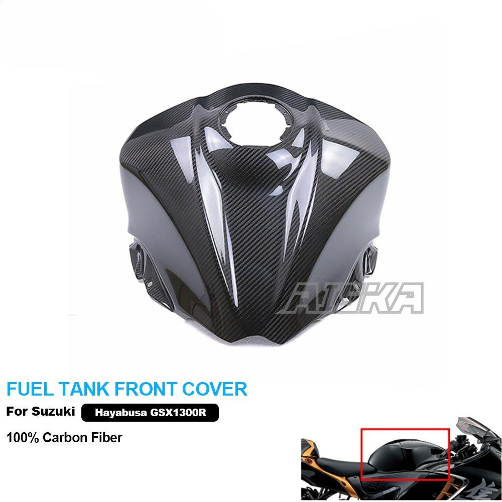 AISKA 3K Dry Carbon Fiber Motorcycle Accessories Fuel Tank Front Cover for Suzuki GSX1300R Hayabusa 2021-2025