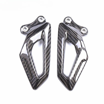 AISKA 3K 3*3 Twill Weave Gloss Carbon Fiber Rearset Plate Foot Peg Protector Motorcycle Heel Guard for BMW S1000RR 2019-2024