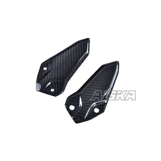 AISKA 3K Dry Carbon Fiber Motorcycle Heel Guard Rearset Plate Foot Peg Protector for Kawasaki Ninja ZX-25R 2020-2024
