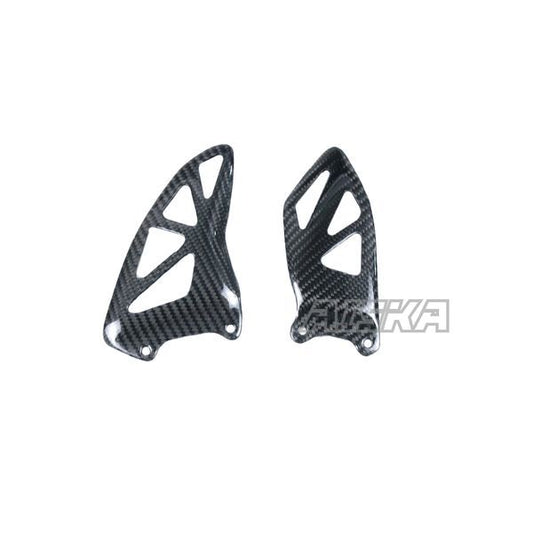 AISKA 100% Dry Carbon Fiber Motorcycle Rearset Plate Foot Peg Protector Heel Plates Guard for Suzuki GSX-R1000 2017-2024