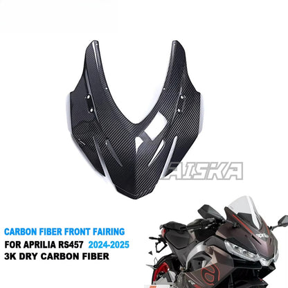 AISKA 100% 3K Twill Glossy Dry Carbon Fiber Front Fairing for Aprilia RS457 2023 2024 2025