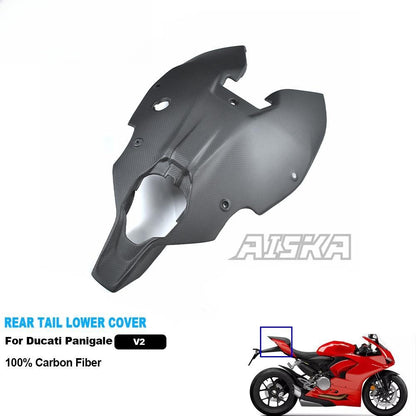 AISKA 3K 3*3 Carbon Fiber  Motorcycle Accessories Spare Parts Rear Tail Lower Cover for Ducati  Panlgale V2