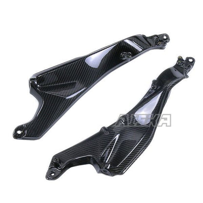 AISKA Full 3K Dry Carbon Fiber Motorcycle Rear Seat Side Plate Panels Frame Fairings for Kawasaki Ninja H2 H2R 2015-2024