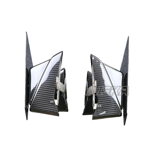 AISKA Full 3K Dry Carbon Fiber Motorcycle Aerodynamic Wing Spoiler Air Deflector Winglet for Kawasaki Z H2 2021 2022 2023 2024