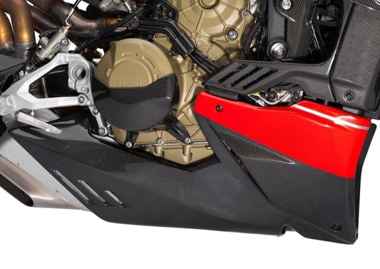 AISKA Motorcycle  100% Carbon Fiber Side Under Fairing Panel Belly Pan Panel Cowl Fairing for Panigale V4 V4S 2022-2024