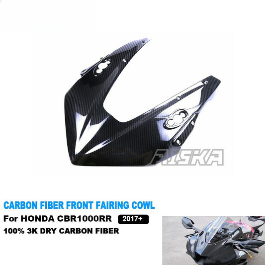 AISKA 100% 3K Full Dry Carbon Fiber Motorcycle Front Upper Fairing Headlight Cowl Nose Panel for Honda CBR1000RR 2017-2024