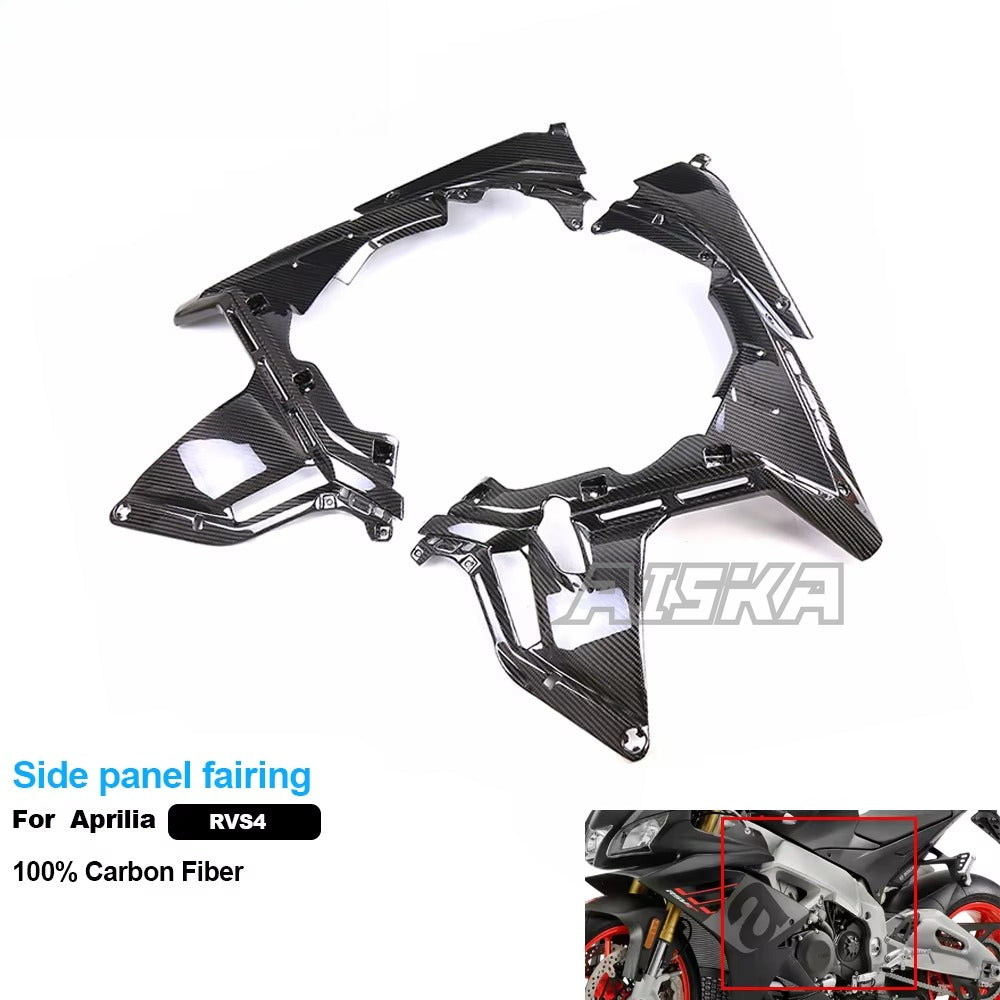 AISKA 3K 3*3 Carbon Fiber Motorcycle Accessories Side Panel Fairing for Aprilia RSV4  2021+