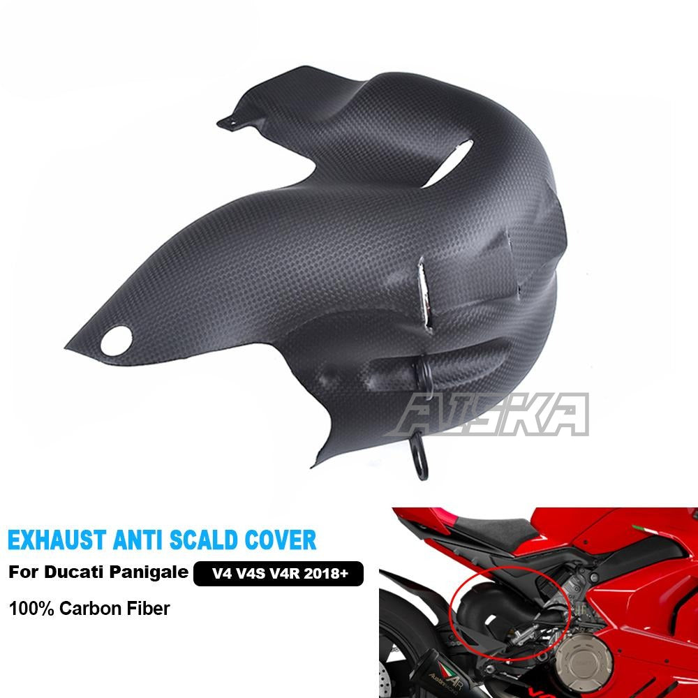 AISKA Motorcycle Parts Wholesale Carbon Fiber Exhaust Anti Scald Cover for  Ducati Panigale  V4 V4S V4R 2018-2024
